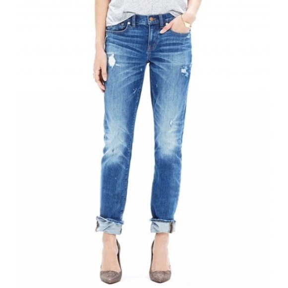 Madewell Denim - Madewell Mid-rise Distressed Slim Boyjean Hatfield
